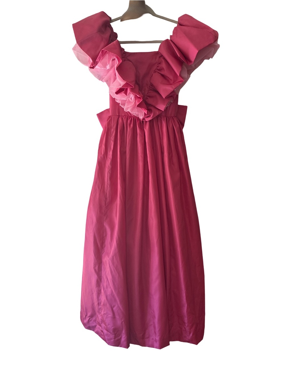 Vintage 1980s Pink Ruffled Prom Dress
